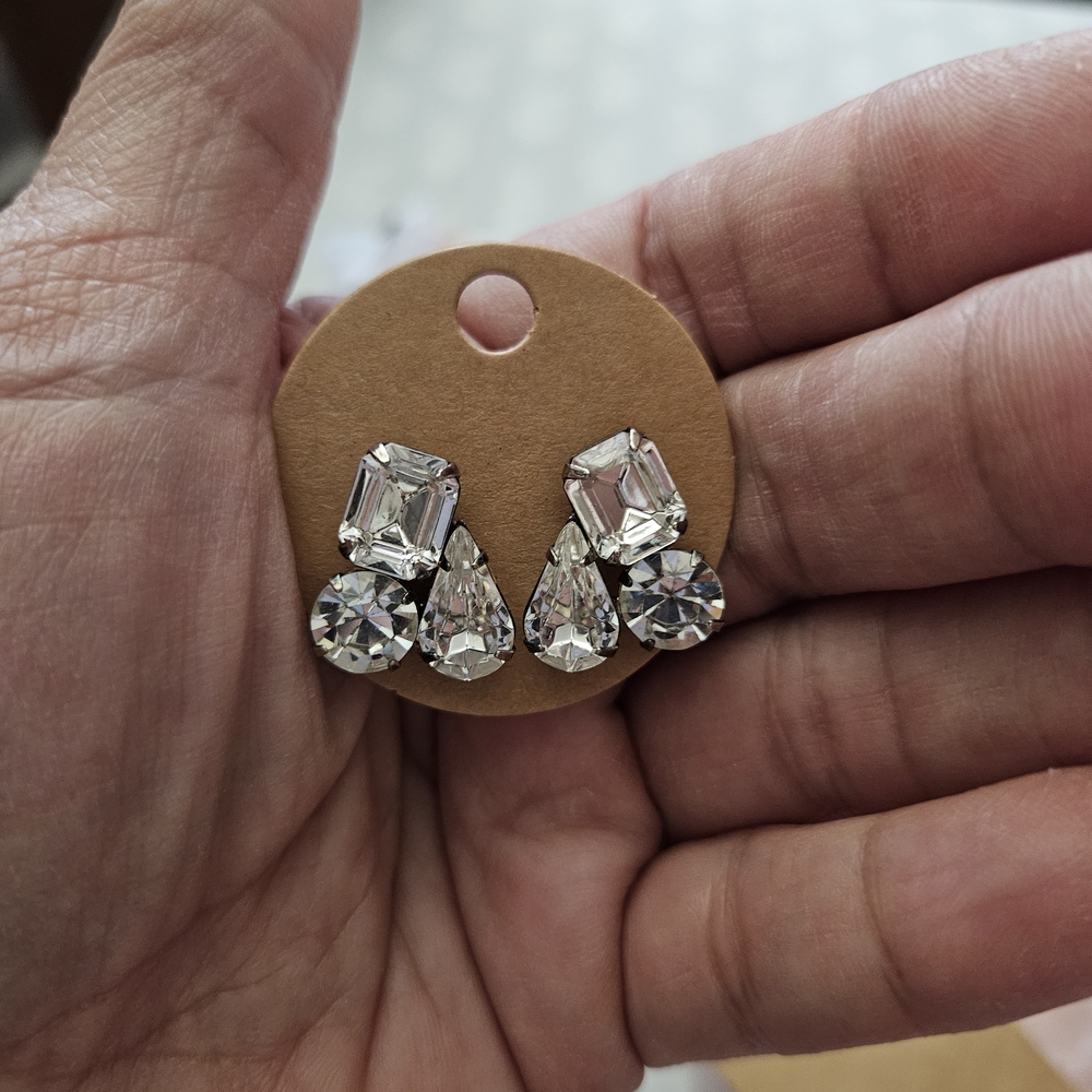 Elegant Silver Crystal Earrings